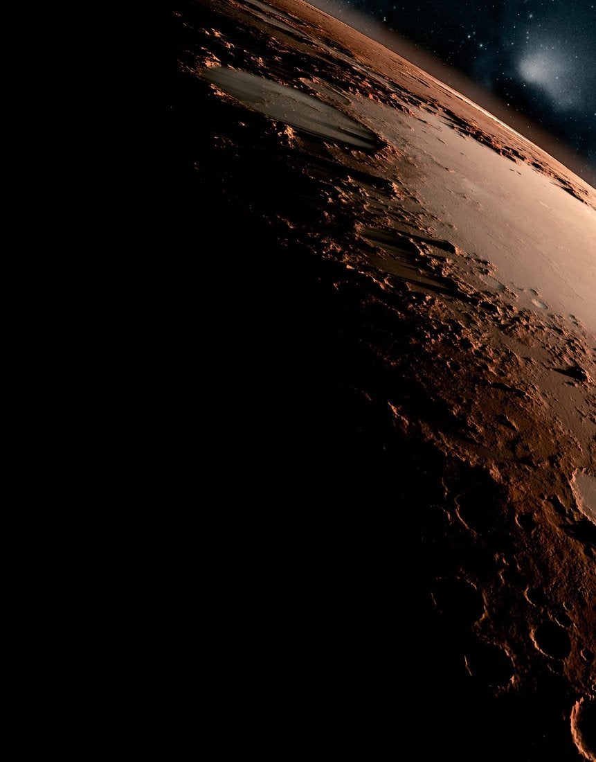 dark planet face of mars